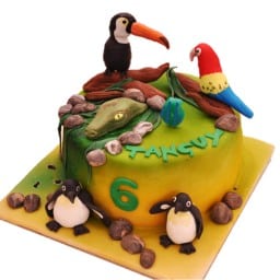 gâteau d'anniversaire avec toucan